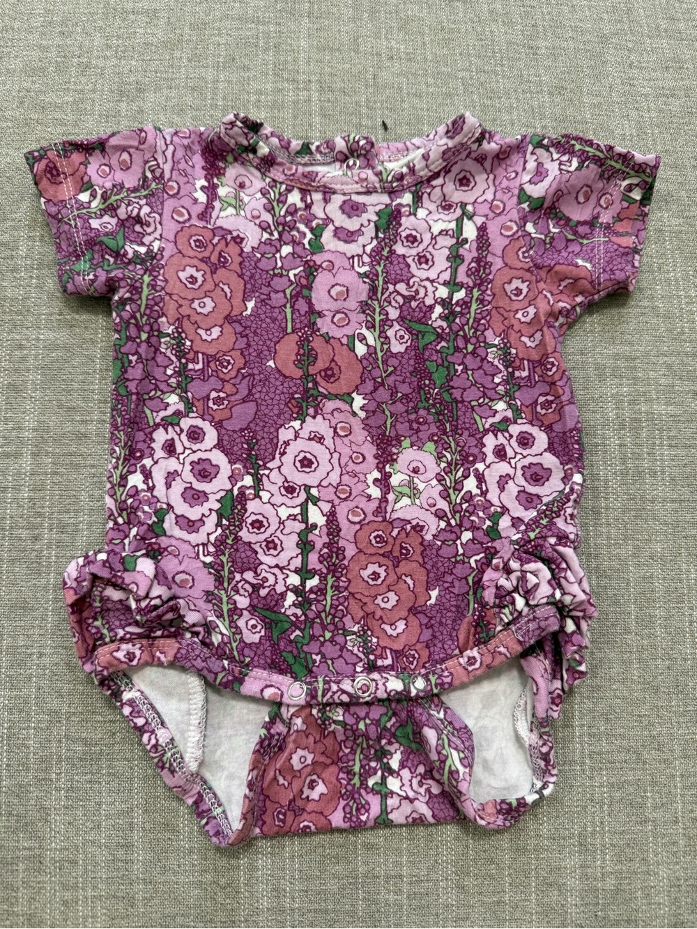 kate quinn Lavender and Pink Floral Baby One-Piece